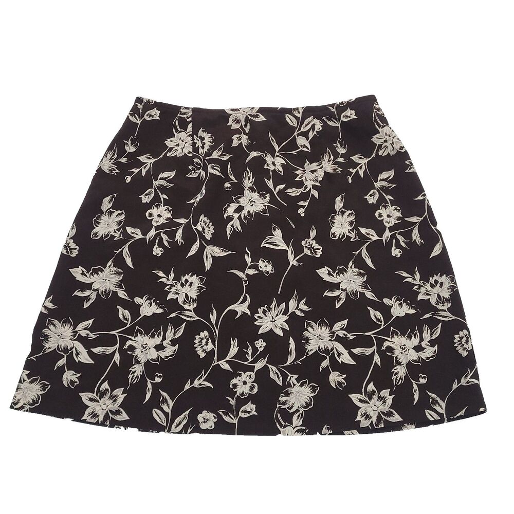 Y2K Floral Mini Skirt Express Marque Deposee 8 Chocolate Brown Country Festival